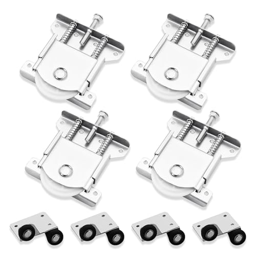 4 paires de Porte Coulissantes pour Porte de Garde-robe,Roulette de Coulissante,Rouleau Placard,pour Armoires, Fenêtres, Portes Coulissantes