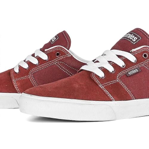 Image of Etnies Barge LS - Classic Skate Look, Slim Vulcanized Silhoutte, Hefty Armored Collar, Reinforced Vulc - Maroon - 11