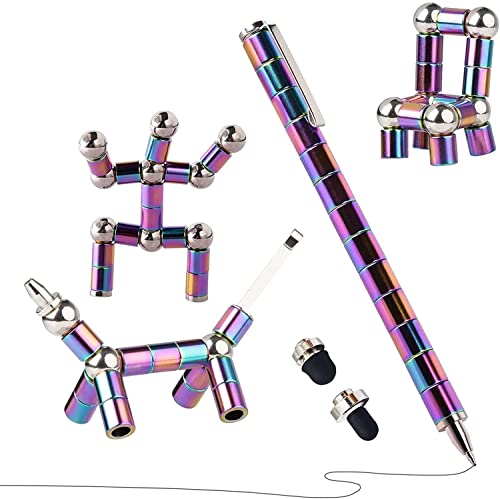 SXRZY Bolígrafo magnético de descompresión, lápiz capacitivo para pantallas táctiles, bolígrafo magnético de metal adecuado para ansiedad y alivio del estrés y escritura de oficina (multicolor) Cover