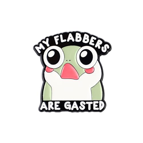 My Flabbers Are Gasted Frog Meme Pin Brooch, Flabbergasted Pun Enamel Pin, Witty Wordplay Gift For Friend Coworker, Silly Frog Internet Meme Brooches, Emotional Overload Lapel Badge, Sarcastic Pun Accessories