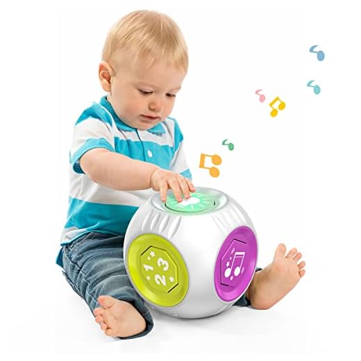 Talkfun Bilingual Musical Learning Cube Toddler Toys Age 1-2, English Spanish Educational Toy for 1+ Yr 9-12 18 Month Development, First Christmas 1st Birthday Gifts for One Year Old Boy Girl