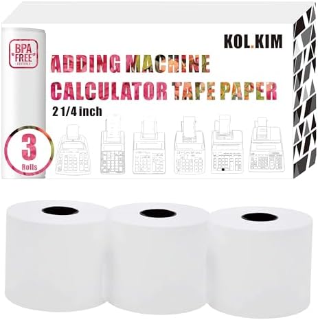Adding Machine Paper Rolls 2 1/4 inch for Sharp EL-1197PIII EL-1801V Calculator Paper Rolls 2 1/4 for Canon P23-DHV MP11DX-2 HR-10RC HR-170RC HR-200RC Calculator Tape 3 Rolls image 4