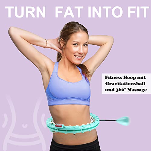 Foto von Smart Hula Hoop Fitnessreifen Hoop für Erwachsene & Kinder, Intelligente Gewichteter Fitness Reifen, Intelligentes zählen Hula Reifen (Blauer Himmel)