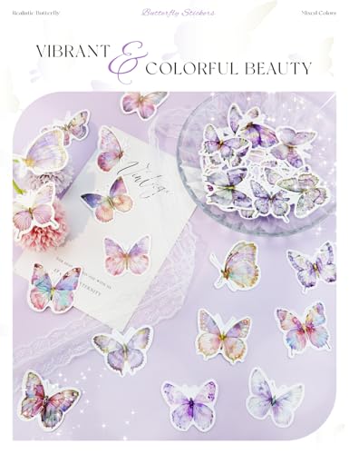 GAUENEEN 200 PCS Butterfly Stickers Pack, Waterproof Small Butterfly Stickers for Scrapbook Supplies Junk Journal Bullet Journal Planner Laptop, Gift for Teens, Adults (4 Colors) - Image 5