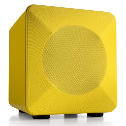 Image of Audioengine S6 Mini Subwoofer - Compact 210W Powered Bass Speaker | for Music, Movies, Gaming & Home Office Setups - Yellow