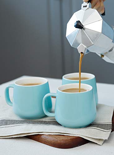 Teocera Ceramic Coffee Mug Set of 4-12 oz Coffee Mugs with Large Handles for Hot or Cold Drinks Like Latte, Cocoa, Tea or Juice - Smooth Ceramic, Dishwasher Safe, Turquoise - Image 6
