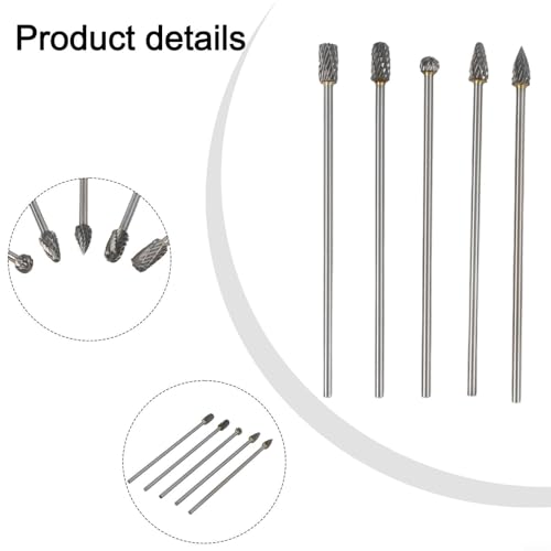 Set de 5 fresas rotativas de carburo sólido 100 mm doble corte miniatura 7