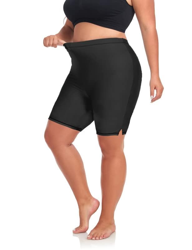 Inno Plus Size 3''/ 6.5" Swim Shorts Women Swimsuit,Quick Dry&High Waisted Tankini Bottom,UPF 50+ Boyshort 0X-6X2