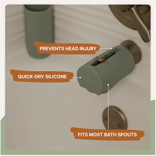 Image of Parker Baby Universal Bathtub Faucet Safety Guard | Soft & Durable Silicone Faucet Cover Bathtub Baby | BPA Free & Food Grade Bath Spout Cover for Baby in Neutral Colors