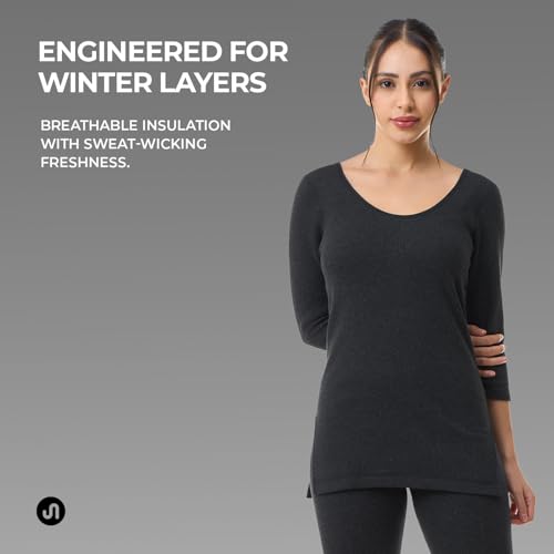 Image of Bodyband Women Thermal Set for Winter Premium Thermal Wear for Women Set Full Sleeves Top & Leggings Combo Soft, Skin-Friendly, and Warm Body Warmer for Winter Natural Insulation & All-Day Comfort