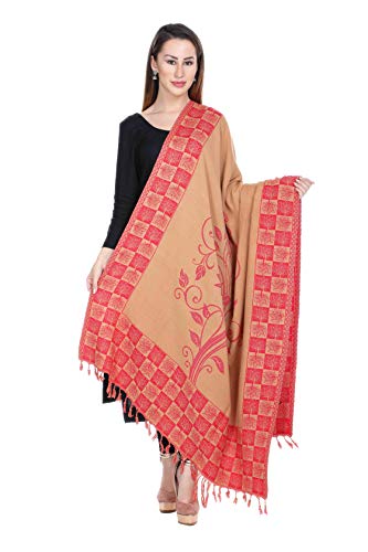 Image of KRITI Paisley Design Woollen Beige Color Shawl For Women