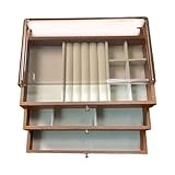 organizadora de joyería de madera de lujo - Soporte para relojes de madera multicapa y de almacenamiento de accesorios, ideal para mujeres, mamá, niñas | Almacenamiento de joyas para el