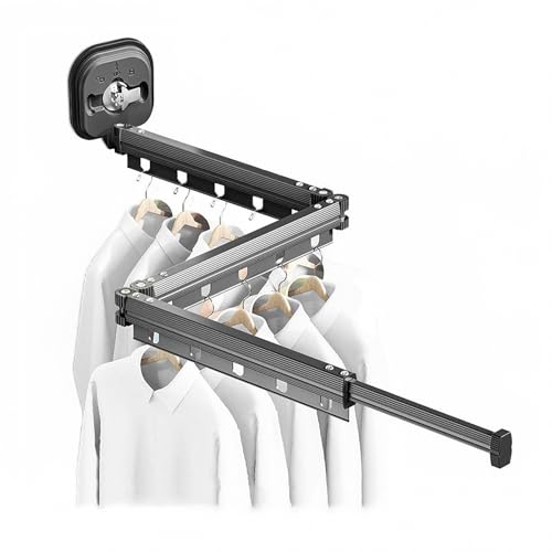Séchoir à vêtements pliable à ventouse pour optimiser l'espace d'une petite buanderie