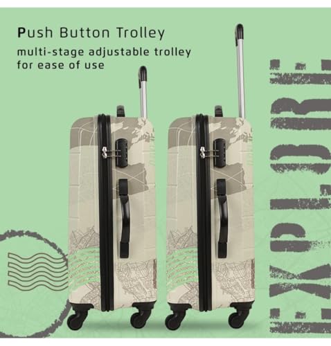 Image of Safari Printed Medium Size 24 Inch Trolley Bag for Travel with Dual Wheels Explore