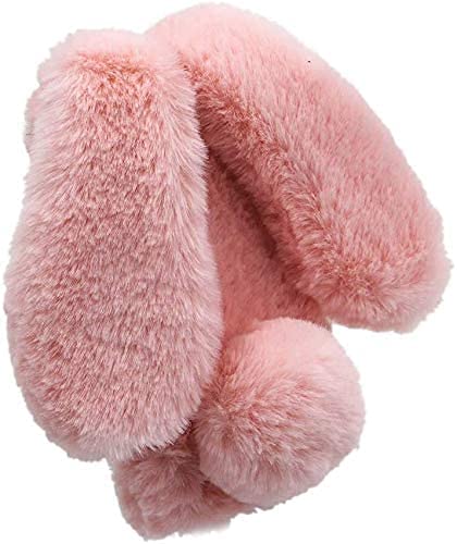 Unichthy For iPhone 16 Pro Case for Girls Glitter Gems Plush Cute Cover Fluffy Rabbit Ears Soft Gel Phone Case Warm Winter Back Lovely Bunny Shockproof Bumper Cover for iPhone 16 Pro - Image 4