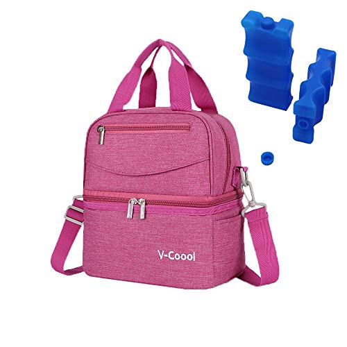 Rufun Borsa Termica per Biberon, PortaBiberon Isotermico Impermeabile, 2 Pacchi di Ghiaccio inclusi (Viola)