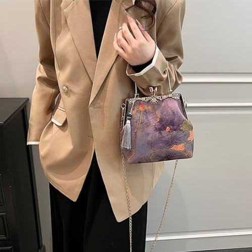 Chinese women's retro printed handbag, embroidered shoulder bag, large capacity bag, dinner and wedding gifts4