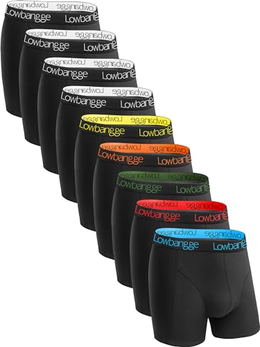 Lowbangge Premium Bokserki Męskie, Majtki （9 sztuk）, Bawełna, Komfortowy krój i idealne dopasowanie