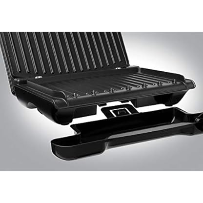 George Foreman 25041-56 Fitnessgrill Family Steel, Kontaktgrill, Panini- und Sandwichgrill, 28 x 17 große Grillfläche für bis zu 5 Portionen, Edelstahl/grau – Bild 5