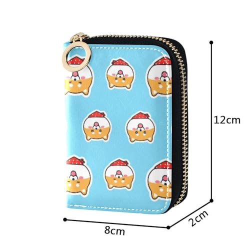 RFID Blocking Credit Card Wallets Cute Womens Wallet Small Zip Around Mens Wallet with Coin Pocket Cute Dog Faces Blue3