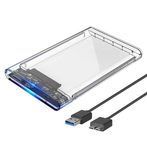 Case para HD transparente, Usb 3.0, transmissão 6gbps, Sata 2.5', Hhd ou Ssd, Ecase-300