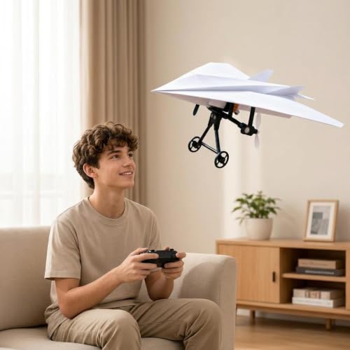 Avión teledirigido RC manual con motor de doble poder y hélice eléctrica plegable 5