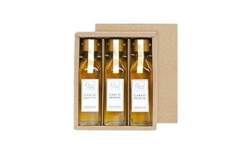 [ 小豆島 ]ガーリックオリーブオイル3本入ギフト(120ml×3本) オリーブオイル 小豆島 調味料 オイル 油 セット
