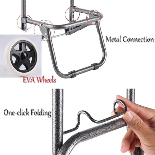 Carrito plegable de hierro ligero para compras con tejido impermeable, plegable para viaje miniatura 4