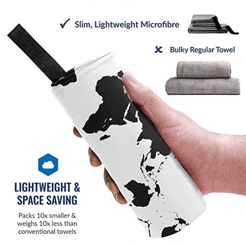 Koolr World Map Printing Bath Towels Beach Towel High Absorbent Quick-Dry,For Bathroom,Pool,Gym,Yoga,Camp #TOP1