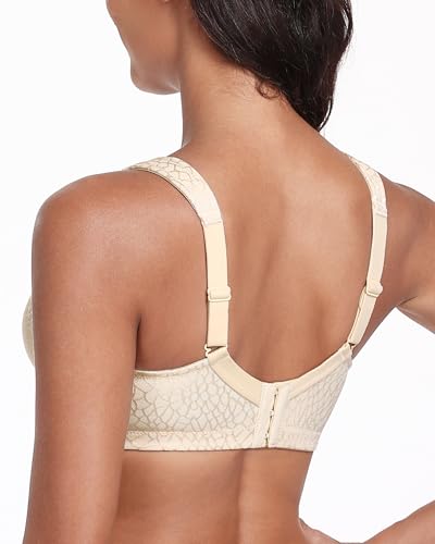 Lemorosy Damen Komfort Vollschalen Minimizer BH Ohne Bügel Ungepolstert Große Brüste Starker Halt Bügelloser Klassischer Entlastungs Bra (100G, Beige) 3