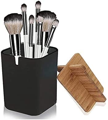 Bamboo Toothbrush Holder Multifunctional Electric Toothbrush Holder Naturally Tough Eco Friendly Toothpaste Caddy Toothbrush Organizer Stand For Bathroom Vanity Countertops Etc (Black) #TOP1