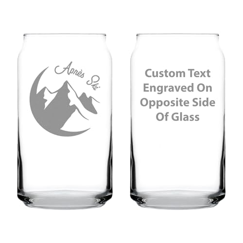 Custom Apres Ski Beer Can Pint Glass 16 oz