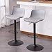 YOUNUOKE Taburete de Bar Juego de 2 Taburetes Altos de Cocina Altura Regulable y Giratorio 360°, Silla de Bar Tapizada en Cuero Sintético con Respaldo y Reposapiés, para Hogar Cocina Casa Bar Gris