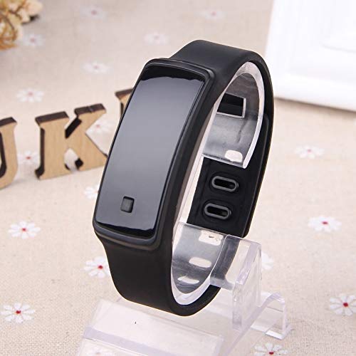 Unique Led Touch Watch Bangle Bracelet Bangle Sports Men Women Couple Lover Watch Children Watch Girl Student Waterproof Electronic Watch (Second-Generation Black