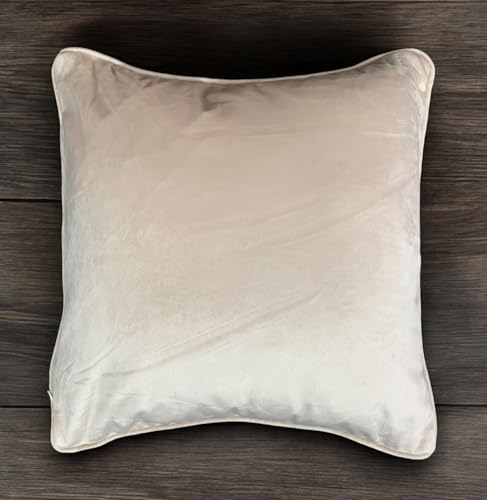 Image of Goldstar Plush Velvet Large Cushion Cover 60cm x 60cm Decorative Square Soft Pillow Cover for Livingroom Sofa Bedroom (Cream, 60cm x 60cm (24" x 24"))