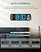 Digital Wall Clock, Digital Clock Large Display with Remote Control, Corded LED Alarm Clocks with Date, Week, Temp, Humidity, Auto DST, Countdown, for Living Room Bedroom Classroom Office (Blue)