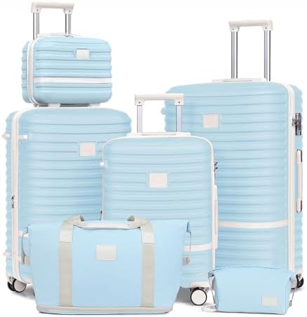 Joyway Luggage Set 3 Piece Suitcase Sets, Expandable Carry on Luggage with Spinner Wheel, Hard Shell Luggage Set with TSA Lock, Black brown, 4 piece set (13/20inch), Hardside Expandable Travel Laggage 67