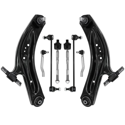 HAWK BROTHER 8pcs Front Suspension Lower Control Arm with Ball Joint Sway Bar Link Inner Outer Tie Rod End Replacement for 2014-2020 Nissan Rogue 2017-2022 Rogue Sport 2017-2019 Nissan Qashqai