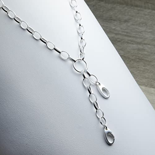 Charm Necklace with 2 Charm Holders in Sterling Silver2
