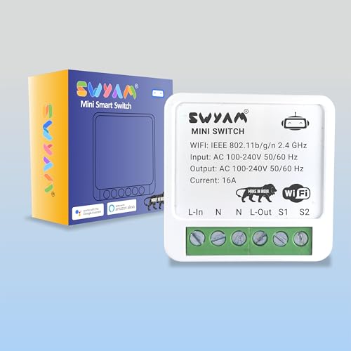 Image of Mini 2-Way WiFi Smart Switch, Made In India (1 Year Warranty), Electrical Safety, No Hub Required, Supports Alexa & Google, 16A Load