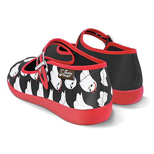 Image of Hot Chocolate Design Chocolaticas Ghost Love Women's Mary Jane Flat Multicoloured HCD 41, Ghost Love, 9 UK