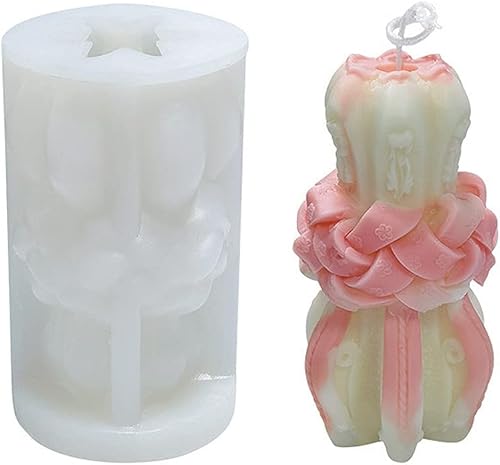 JIBEVEYYI Moldes de silicona únicos, cilindro Dunhuang 3D para hacer velas, velas de aromaterapia hechas a mano, jabones, arcilla polimérica