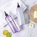 driew Applicator Bottles for Hair, 16.9oz Hair Squeeze Bottle for liquids Twist-On Top Tip Cap with Ratio Graduated Scale Color Applicator Bottle Dye Pack of 2 (16.9oz Clear Purple)