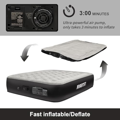 Air Mattress Queen with Built in Pump - 16 Inch Sturdy Blow Up Mattress - 3 Minutes Inflatable Mattress for Home or Camping - Air Bed Max Weight Capacity 660 lbs