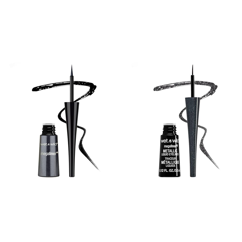 wet n wild MegaLiner Liquid Eyeliner 2-Pack - Black and Metallic Cosmic Black