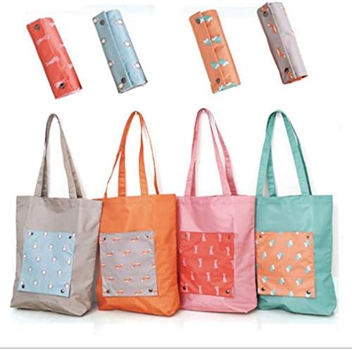 Dproptel 4 Pack Foldable Shopping Bag Portable Reusable Grocery Bags Handy Travel Bags Shoulder Bags for Household Outdoors Shopping