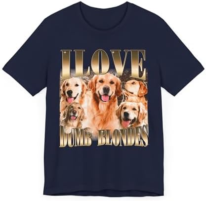 I Love Dumb Blondes Dog T-Shirt Golden Retriever Dog Lover Funny