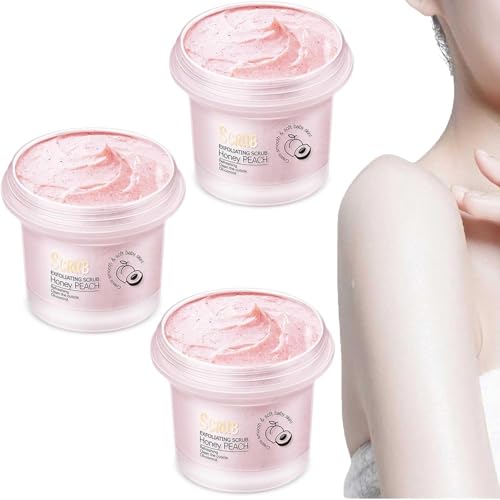 Exfoliante corporal iluminador de melocotón Exfolia profundamente Exfoliante Exfoliante corporal hidratante Exfoliante corporal suave y terso de melocotón para cuerpo Rostro Manos y pies