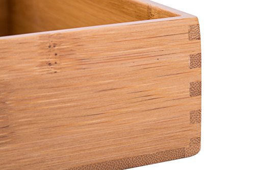 Sansnow Bamboo Organizer Storage Boxes For Tabletop Bathroom Dresser Organizer, Bamboo 4"*4" #TOP1