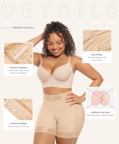 Image of FeelinGirl Butt Lifter Panties Hip Enhancer Shapewear Tummy Control Body Shaper Shorts
